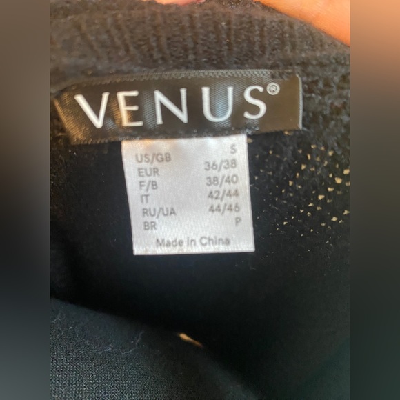 Black Cold Shoulder Sweater with pearls - Picture 3 of 5